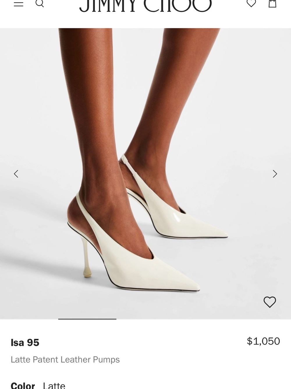 Jimmy Choo Ivory Patent Leather Slingback Pumps
